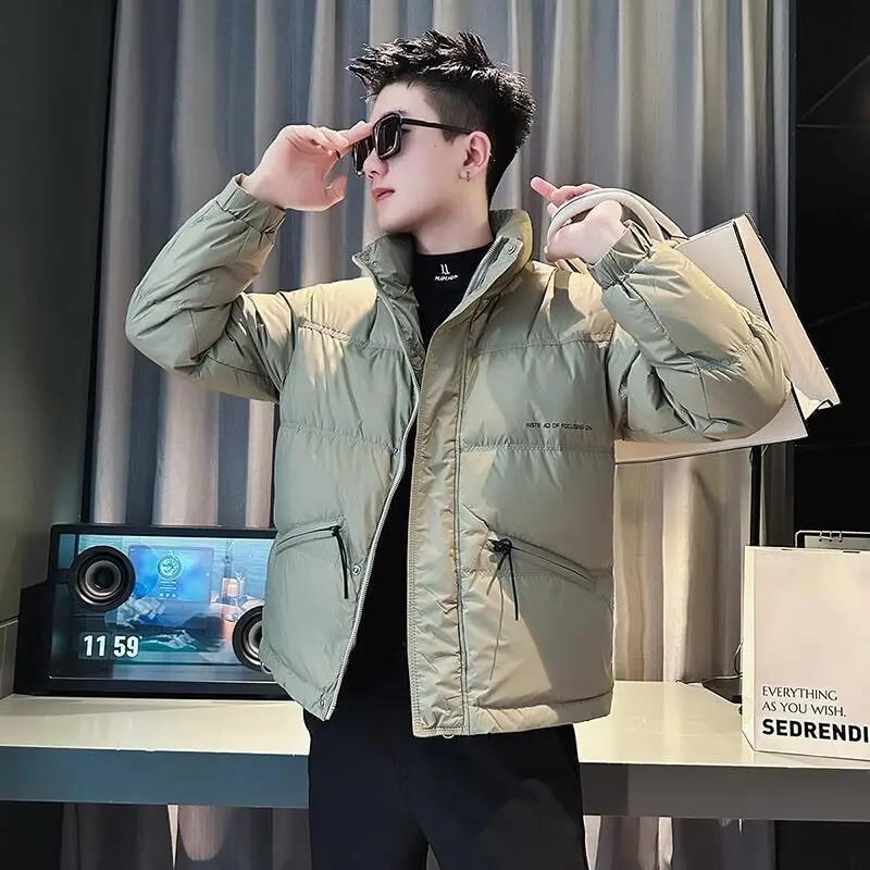 Модная брендовая хлопковая куртка мужская повседневная с воротником-стойкой