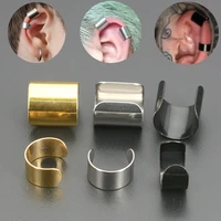 2pcs 612mm wide casting stainless steel cuff earrings hide scars ear clip earrings men ear cuffs fake piercing helix jewelry