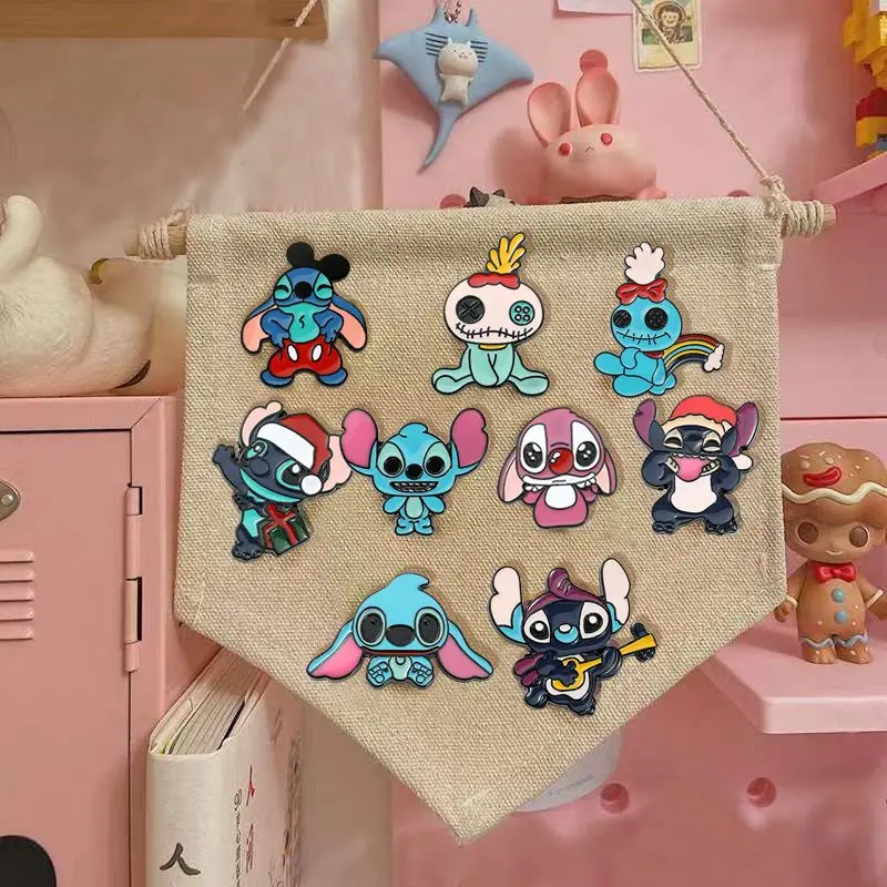 

Stitch Disney Brooch Metal Enamel Pins Brooch Anime Lilo & Stitch Cute Badges Metal Denim Shirt Lapel Pin Jewelry Accessories