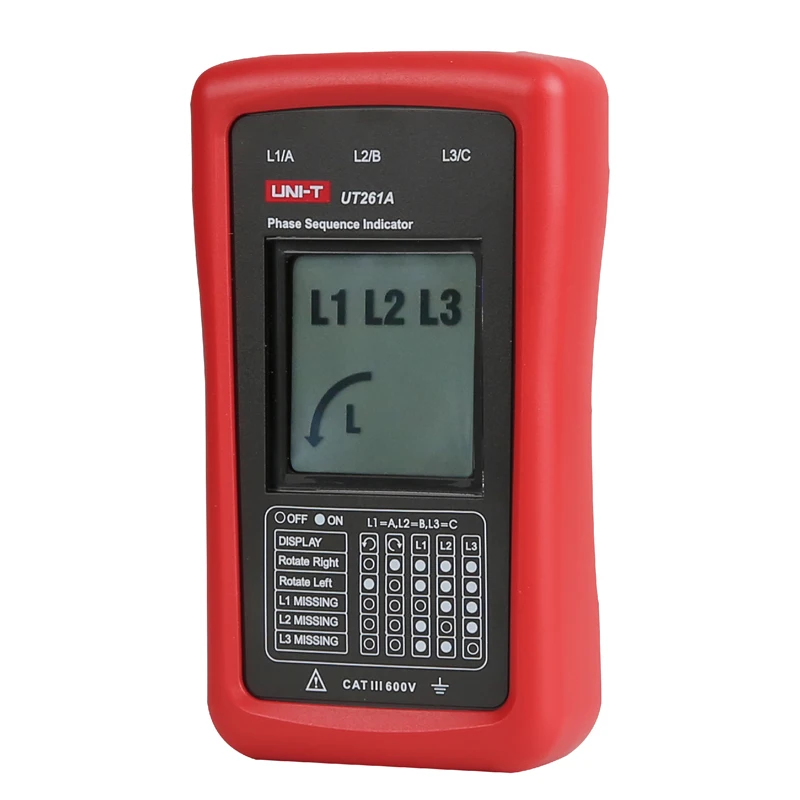 Индикаторы последовательности фаз и вращения двигателя серии UNI-T UT261 UT261B