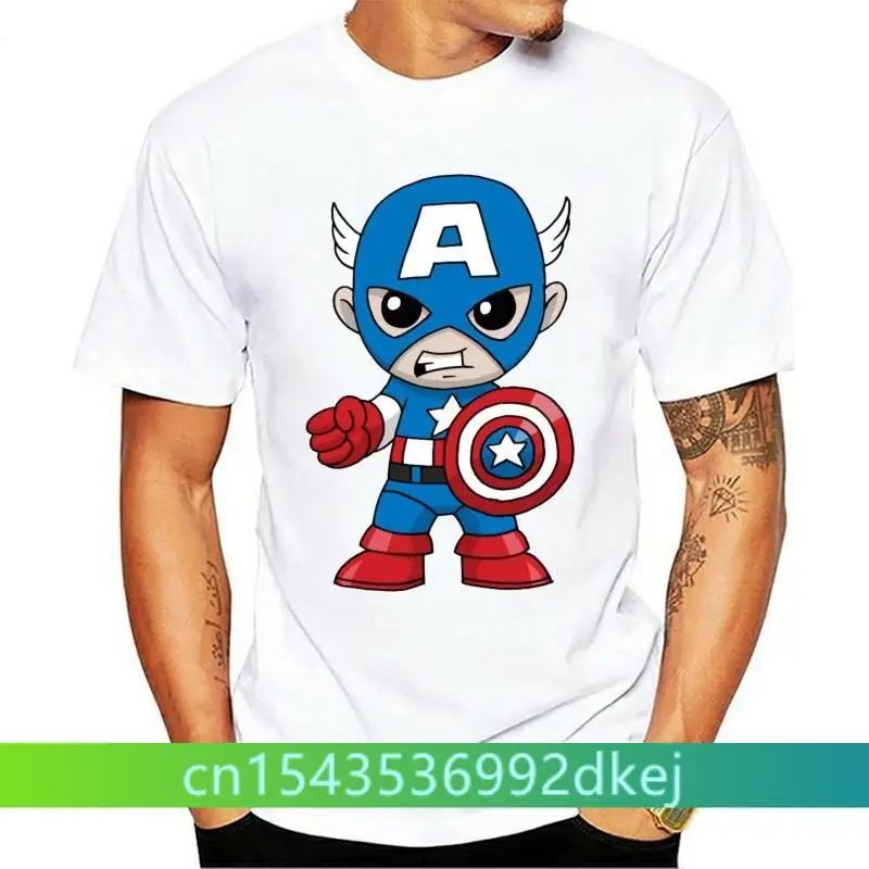 

capitao capitan america cartoon high quality white t shirt men cotton O-neck clothing base fit casual men t-shirts plus size