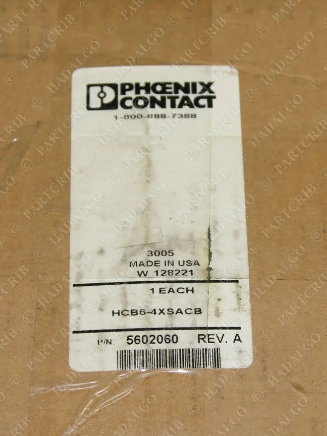 

Phoenix Contact HCB6-4XSACB Mounting base w Plug 6 pin