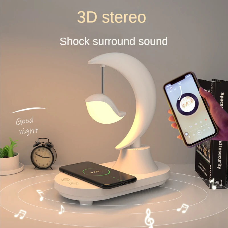 1PC Night Light with Bluetooth Speaker Portable Wireless TF Card Bluetooth Speaker Touch Control Color LED Bedside Table Lamp