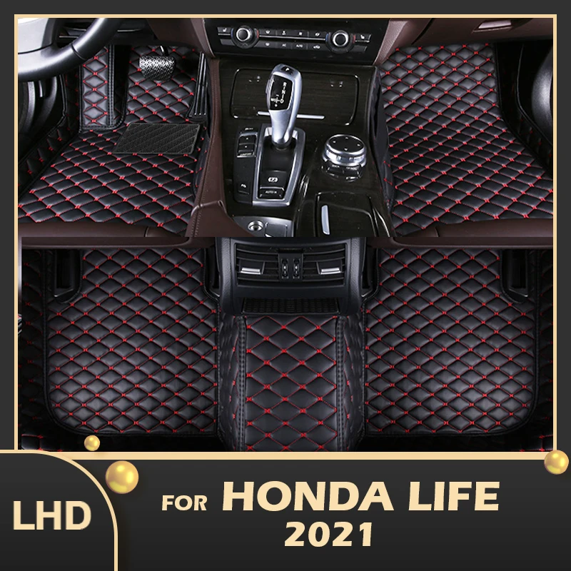 

Car Floor Mats For Honda LIFE 2021 Custom Auto Foot Pads Automobile Carpet Cover Interior Accessories
