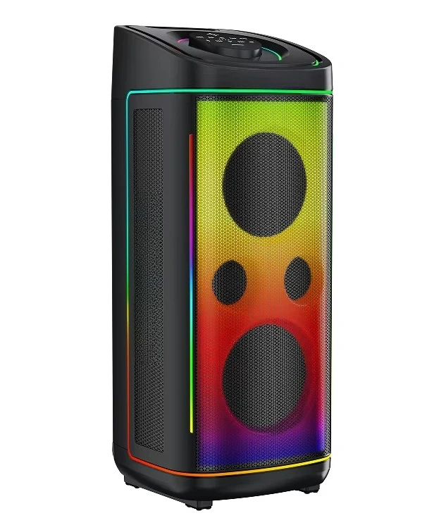 Фото Караоке-бумбокс 500 Вт с RGB-подсветкой от производителя, красочная деревянная колонка для домашнего использования №3