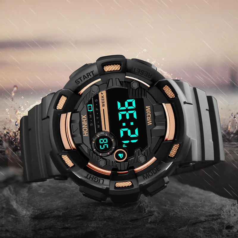 

Men Digital Wrist Watch Men's Sports Electronic Watches for Male Business Pedometer Alarm Clock Waterproof Military Wristwatches