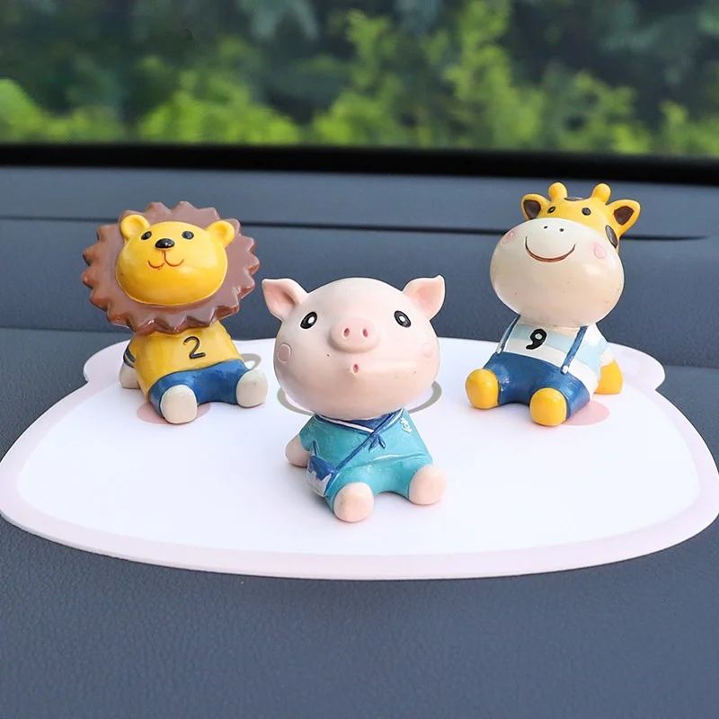 

Креативное мультяшное животное из смолы, милое искусственное украшение для автомобиля, ремесла, скульптура, подарки