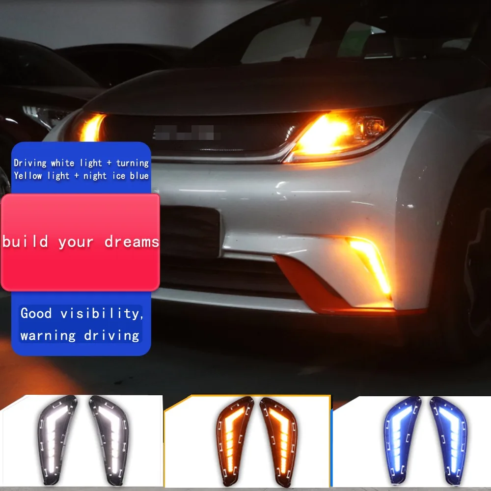 2Pcs Daytime Running Light For BYD Dolphin 2022, LED Daytime Running Lamp Left&Right 12V Car DRL Turn Signal Light Bumper Light