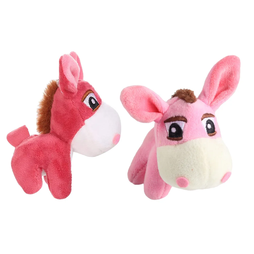 

2pcs Plush Keyings Backpack Ornaments Adorable Donkey Keyrings Key Chains