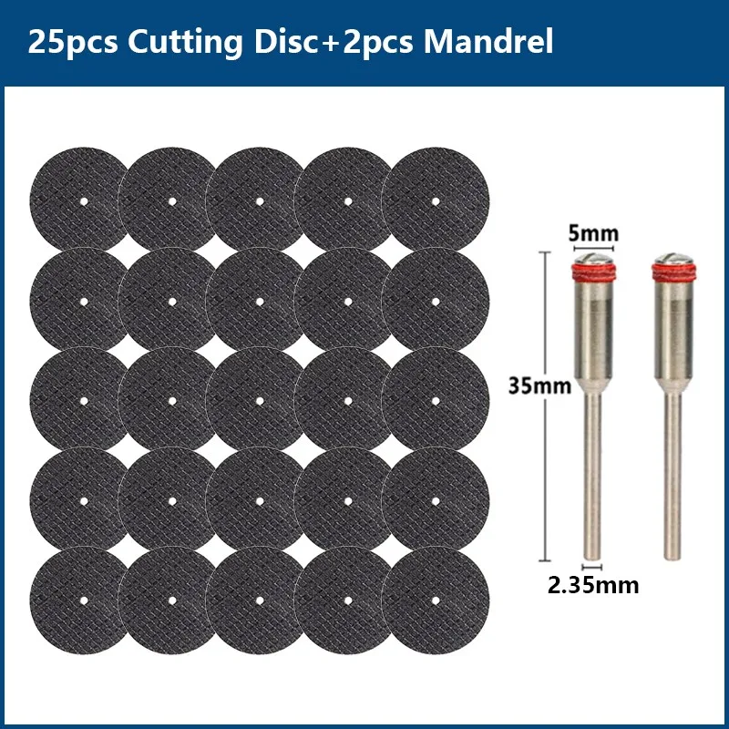 

Металлический режущий диск с оправками 2,35/3,0 мм, режущее колесо для вращающихся инструментов Dremel, абразивные инструменты, 25 шт.