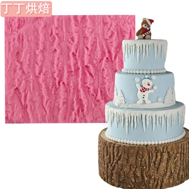 

Bark texture silicone mold DIY cake edge flip chocolate decoration tool wall mold baking mold