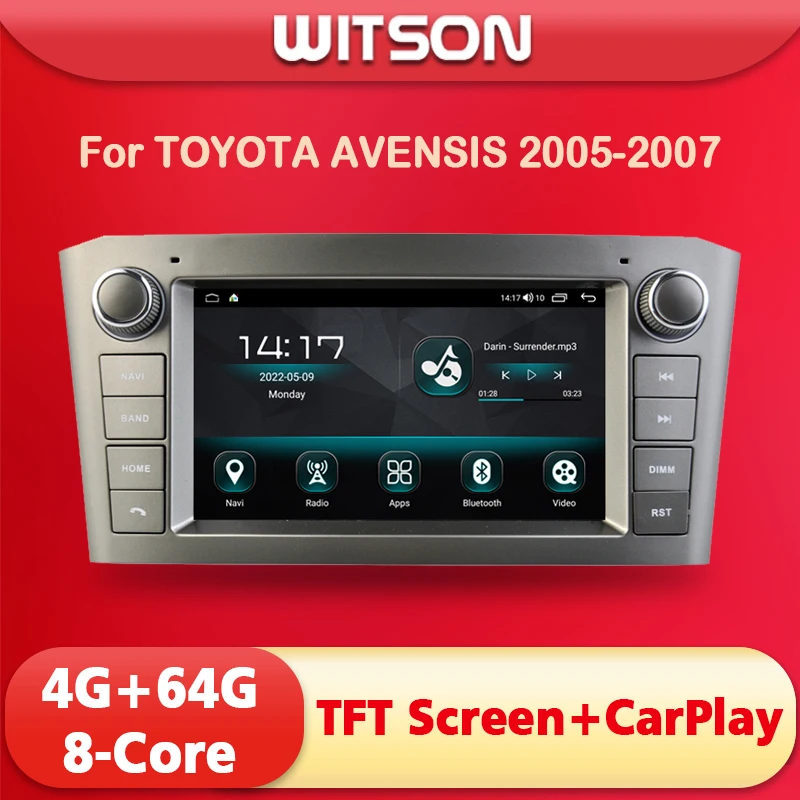 

WITSON Android 12 Car Radio for TOYOTA AVENSIS T25 2005 2006 2007 Carplay GPS Navi Multimedia WiFi Head Unit