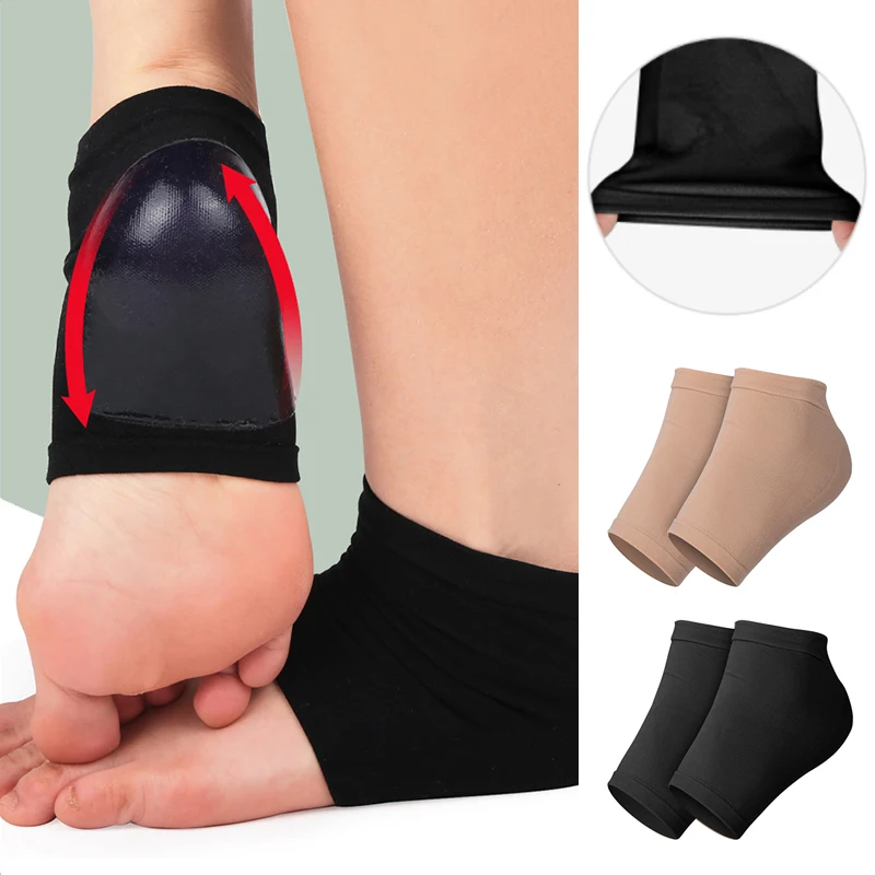 

Spa Gel Socks Foot Dry Feet Care Hard Skin Protector Prevent Cracked Gel Heel Socks Moisturing Heel Protector 1pair Solid Color