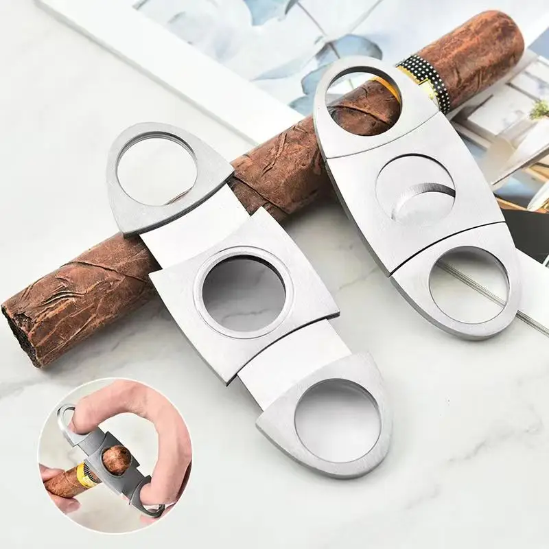 

Stainless Steel Double Blade V Cut Cigar Scissors Cutter Cigar Accessories
