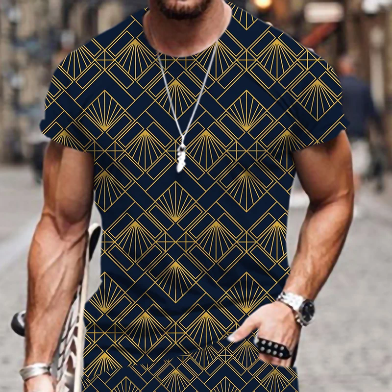 

Футболка мужская оверсайз с круглым вырезом и коротким рукавом, повседневная забавная рубашка с 3D-принтом Персидского узора в стиле хип-хоп, одежда для мужчин