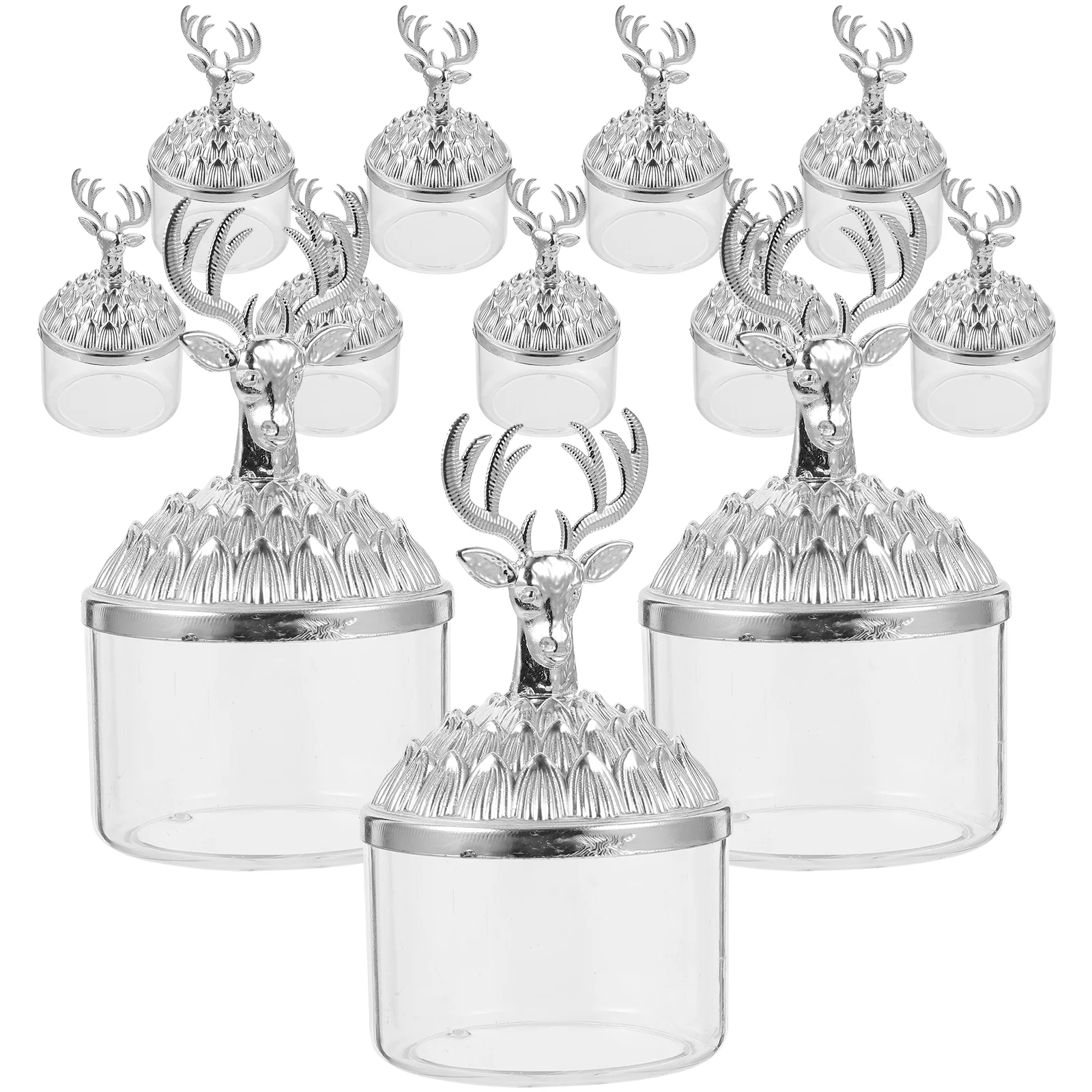 

12Pcs Xmas Candy Jar Christmas Elk Sweets Chocolates Candies Biscuits Nuts Containers