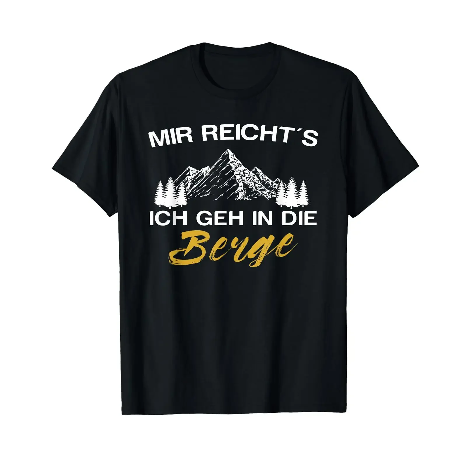 Фото Футболка Mir Reicht's Ich Geh In Die Berge Bergsteiger Wanderer, винтажная, с эффектом потертости, дизайнерская одежда, универсальная модная вещь №1