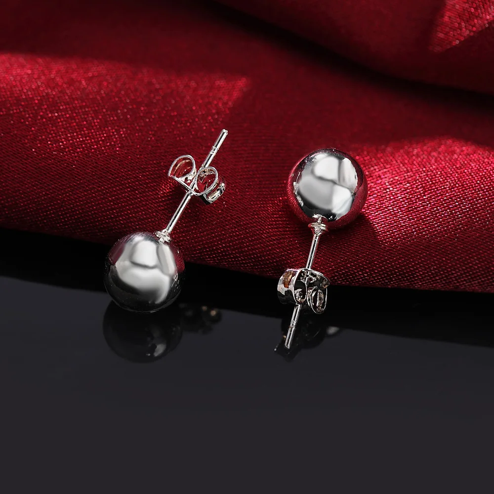 Фото Серьги из серебра 925 пробы, корейские модные изысканные бусины Будды 8 мм для женщин, украшение, новый бренд 2022 №3