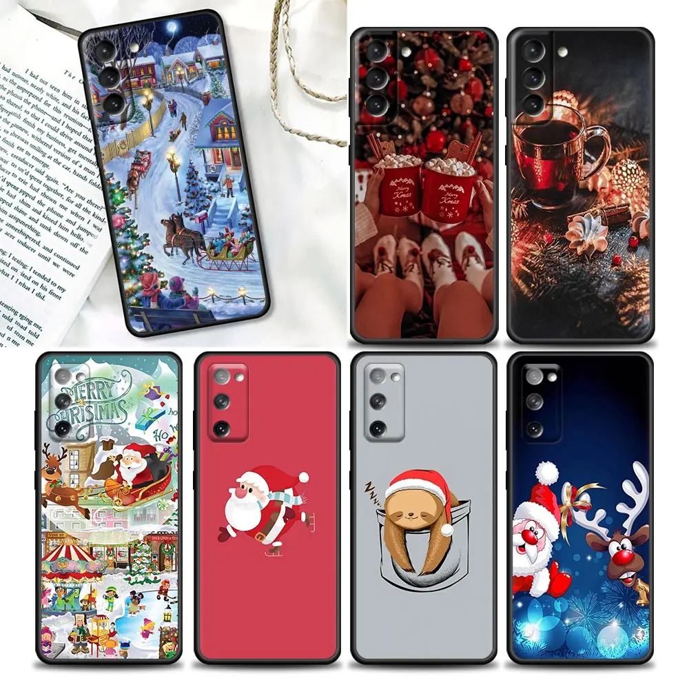 

Christmas Santa Claus Phone Case for Samsung Galaxy S22 S21 S20 Fe S23 S9 S10e Plus Ultra Soft Silicone Cover Fundas Coques