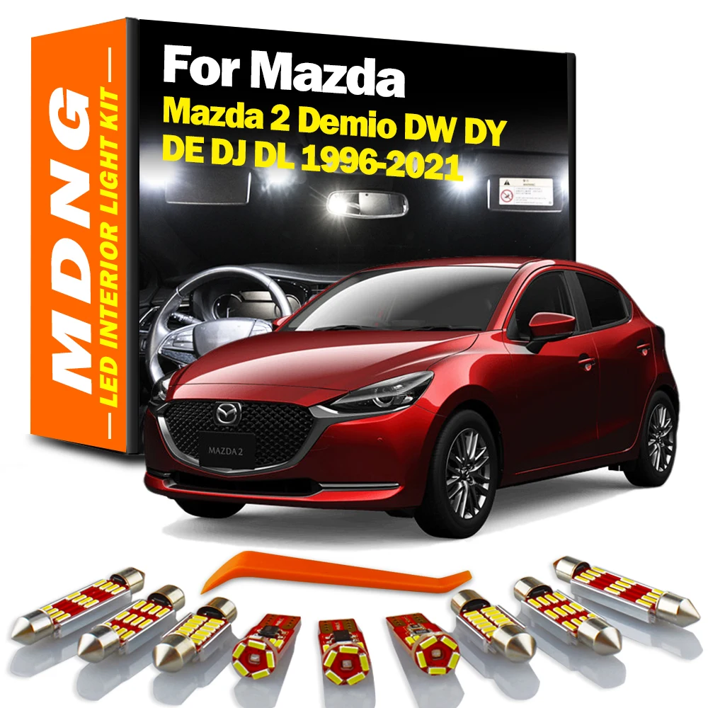 

MDNG Canbus LED Interior Dome Light Kit For Mazda 2 Demio DW DY DE DJ DL 1996-2015 2016 2017 2018 2019 2020 2021 Car Led Bulbs