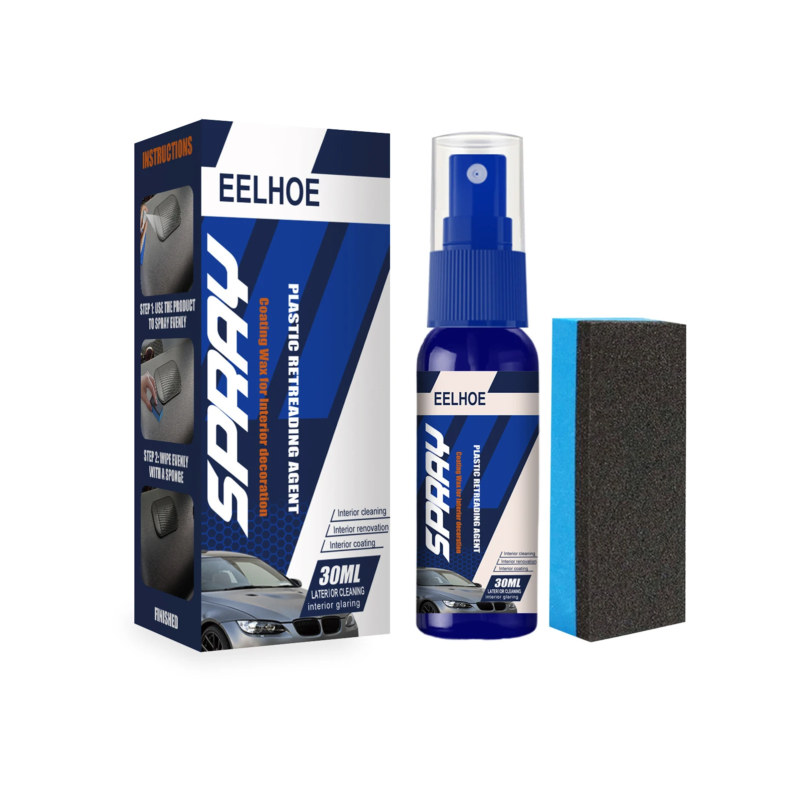 

Nano Ceramic Coating With Sponge Long-Lasting Protection Wax Cleaning Retreading Agent Fog-Free Car Hydrophobic Polish 30/100ml