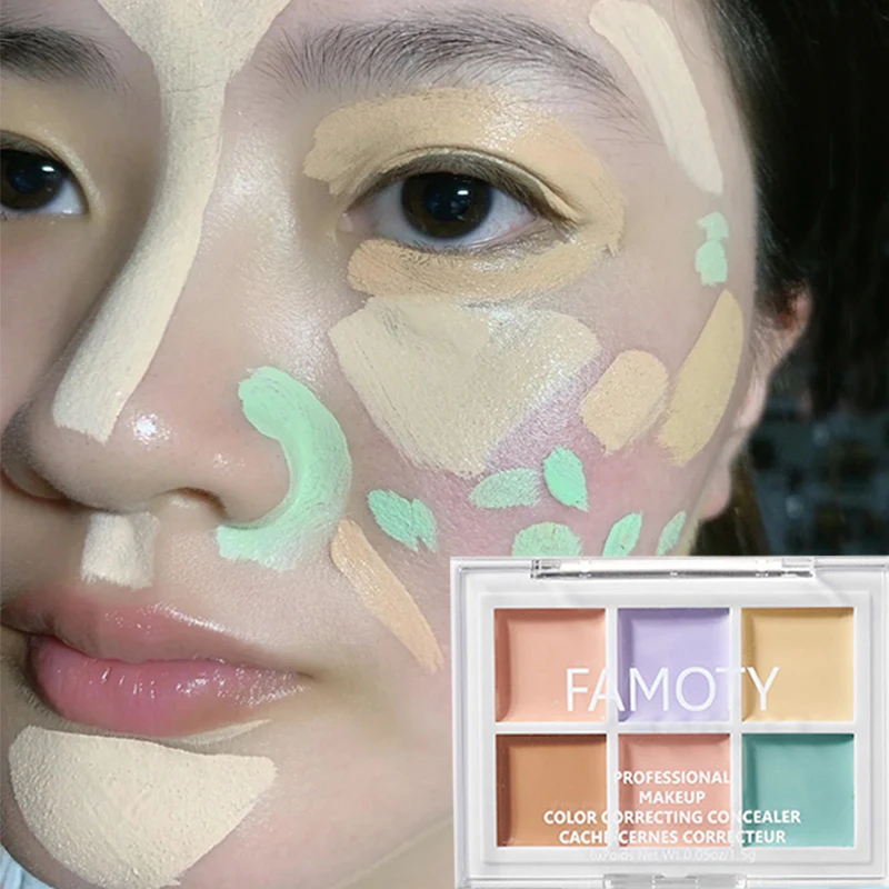 

Concealer Palette Long-lasting Moisturize Concealer Cream Bronzer Contouring Brightening Highlighter Face Color Corrector 6color