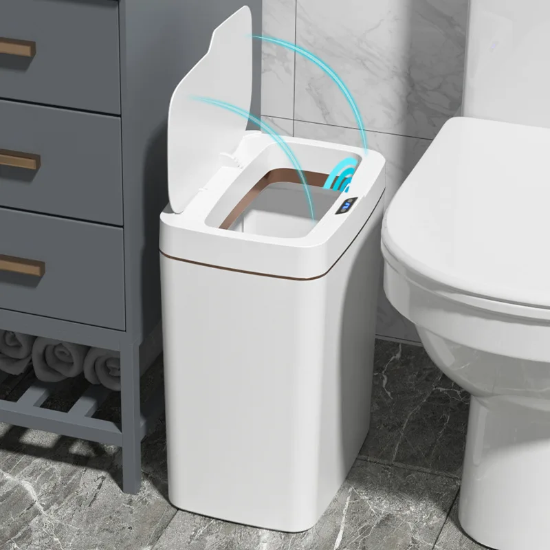 

Wastebasket Waterproof Kitchen Can Bin Trash Garbage Trash Bucket For Home Bathroom Automatic Smart Sensor Smart Narrow