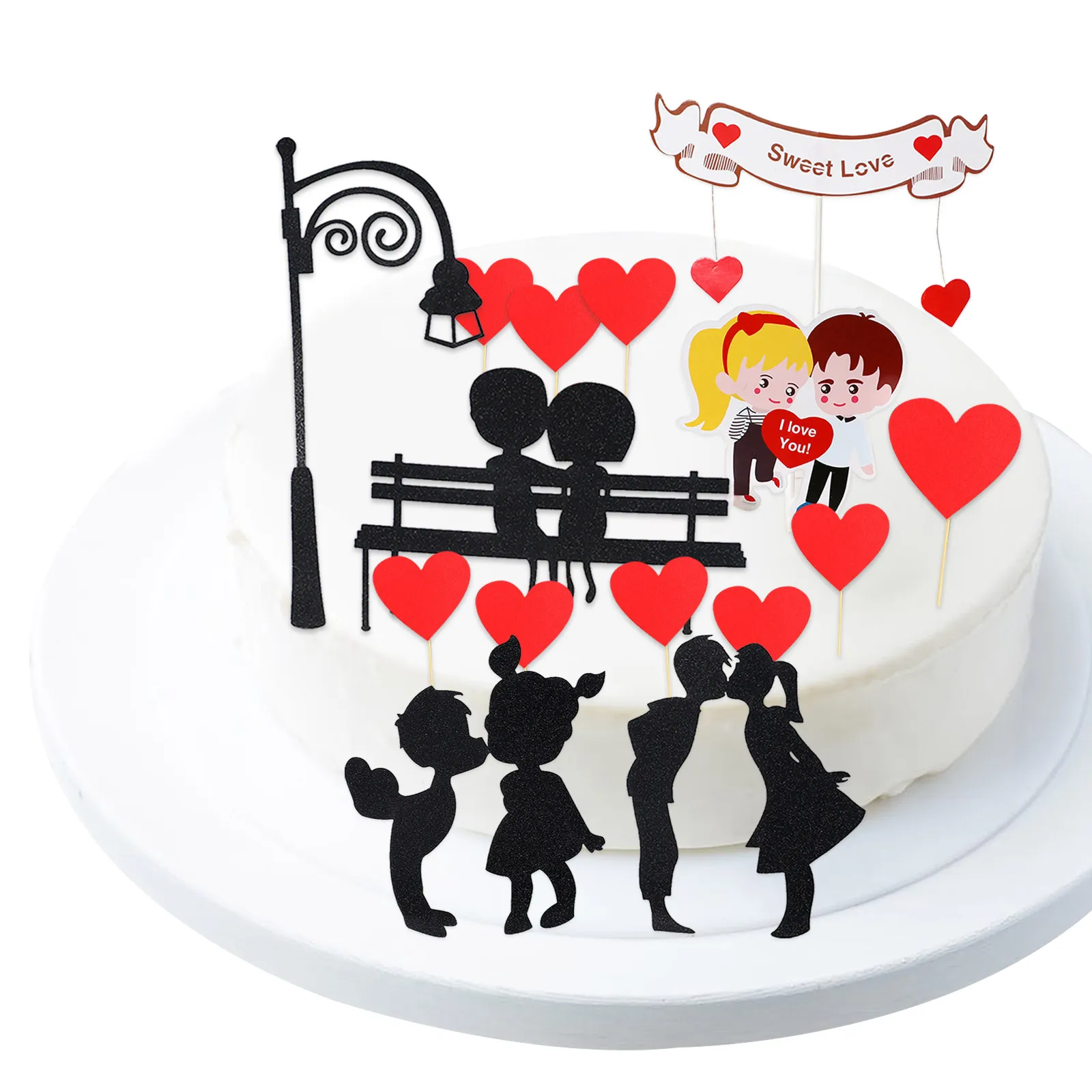 

Paper Baking Decoration Happy Birthday Cake Topper Wedding & Engagement Bride & Groom Boy & Girl Party Anniversary