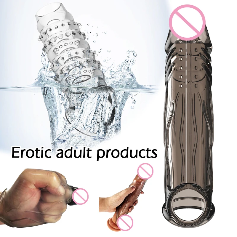 

Extender Ejaculation Delay Sexy Toys Penis Ring Penise Enlargement Sleeve for Penis Condoms for Men Reusable Condom Cock Sleeve