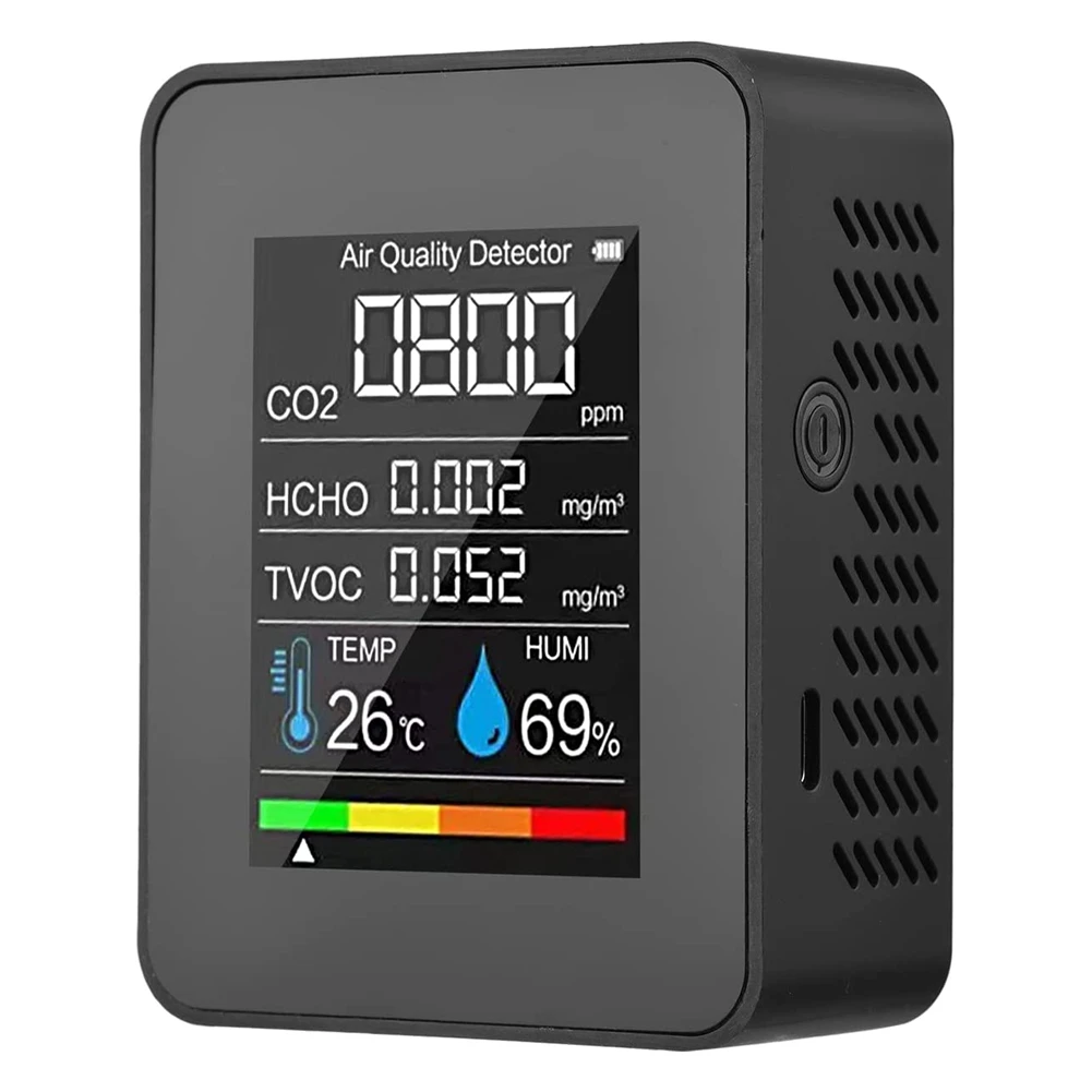 Монитор качества воздуха 5 в 1 TVOC HCHO измеритель температуры и влажности CO2