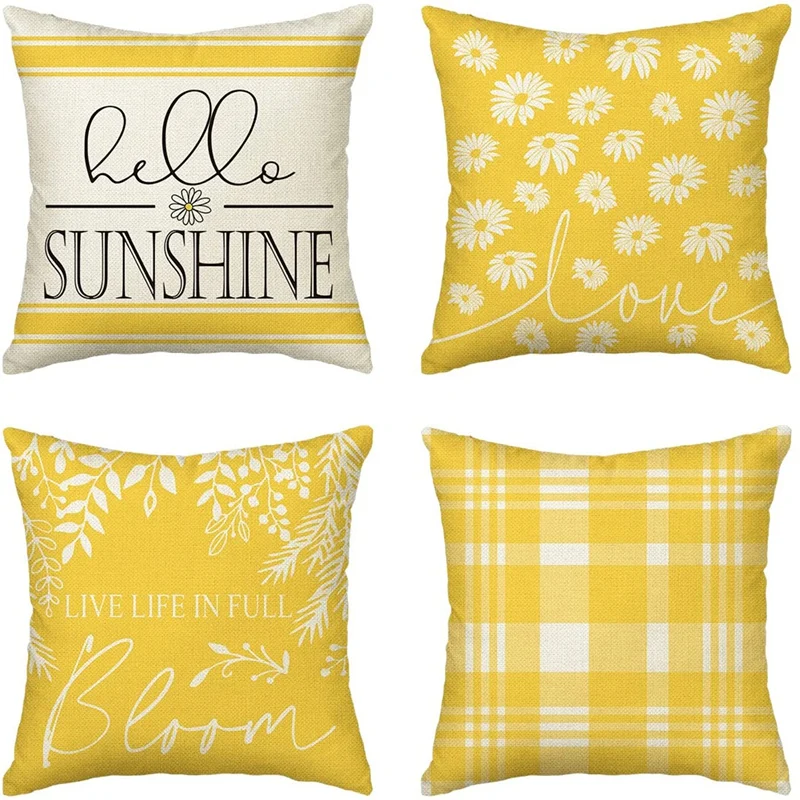 

Spring Throw Pillow Covers 18X18 Set Of 4 Live Life In Full Bloom Cushion Case Spring Decorations For Couch