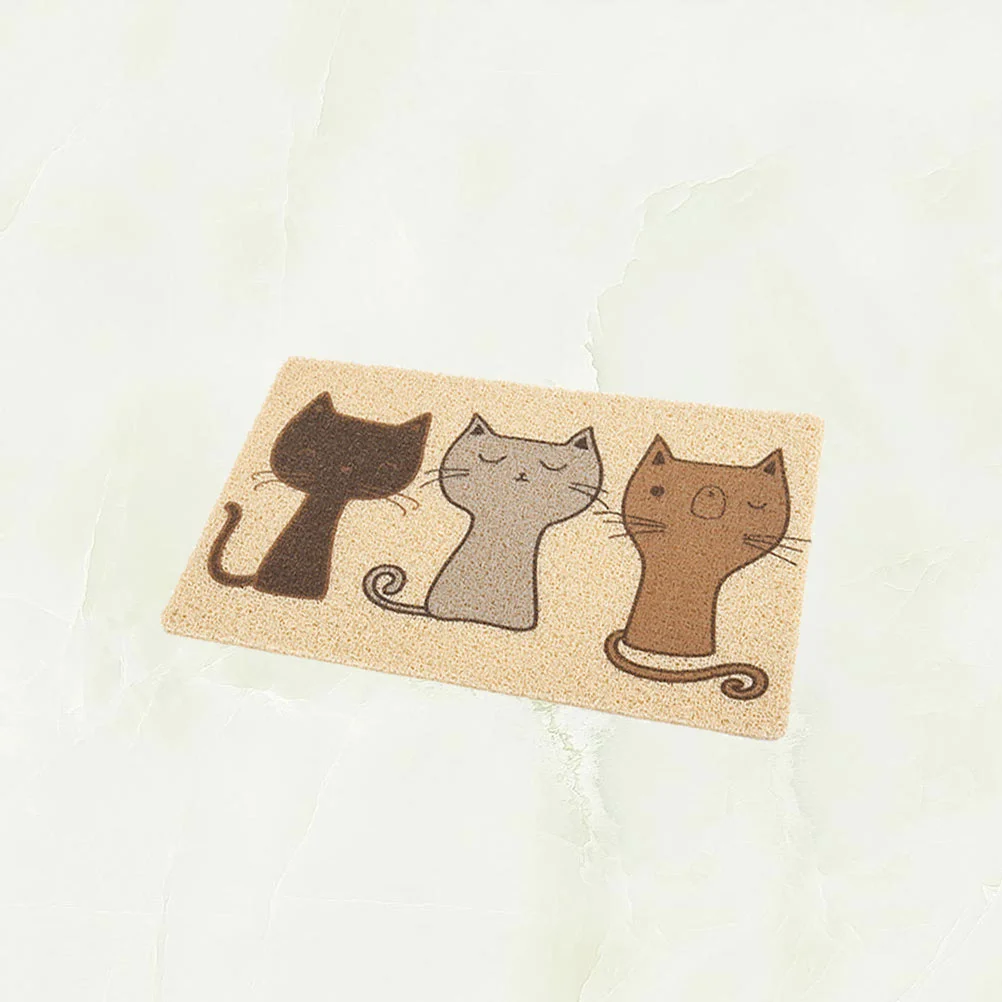 

PVC Cat Litter Mat Cat Pattern Pet Sitting Mat Litter Trapper Pad Feeding Pad