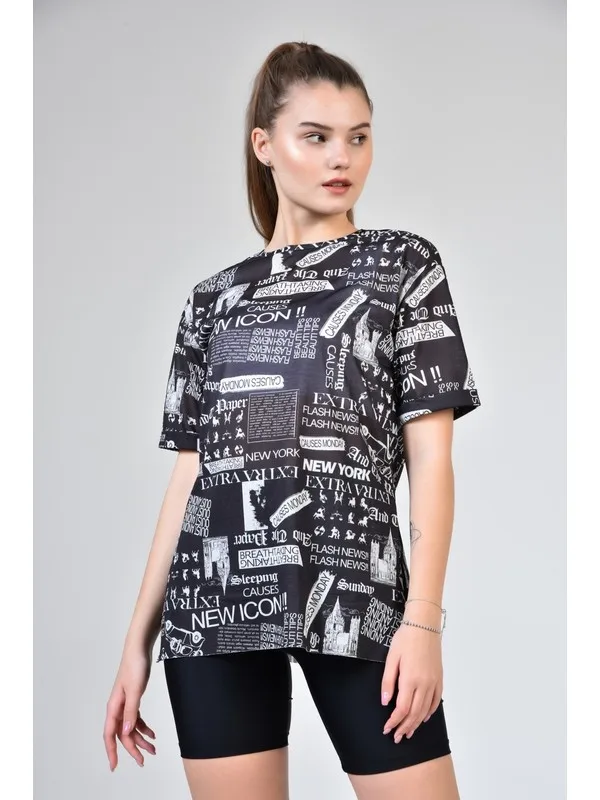 

Ds21Yb274299 Black Female Lettering Printed Oversize T-shirt T Shirt Y2K Top Nostalgic Summer Women T-Shirt Anime bluz