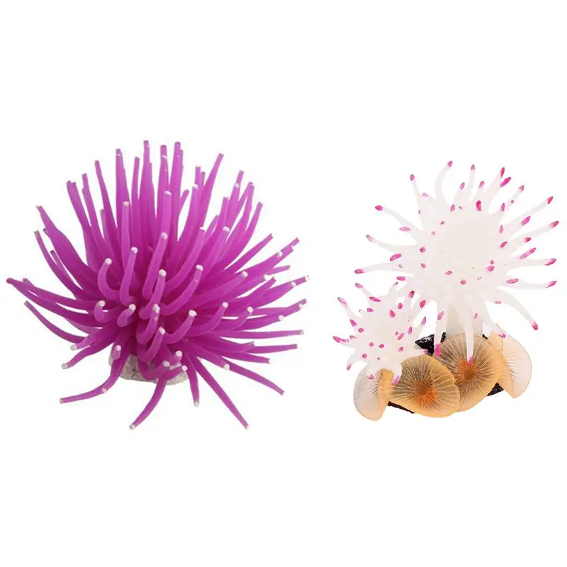 

Аквариумный аквариумный искусственный орнамент для морской фотосъемки фиолетовый и 8,9 см высокий белый фуксия