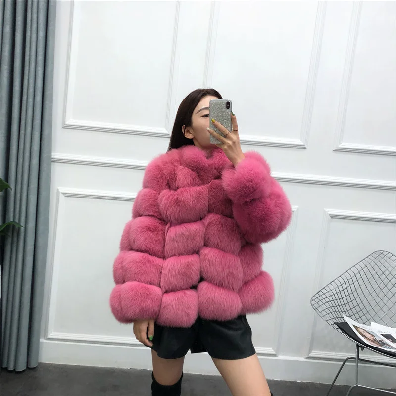 Aomrkiss Fur Winter Fur Coat Women's Middle Long Fox Like Fur Coat Women