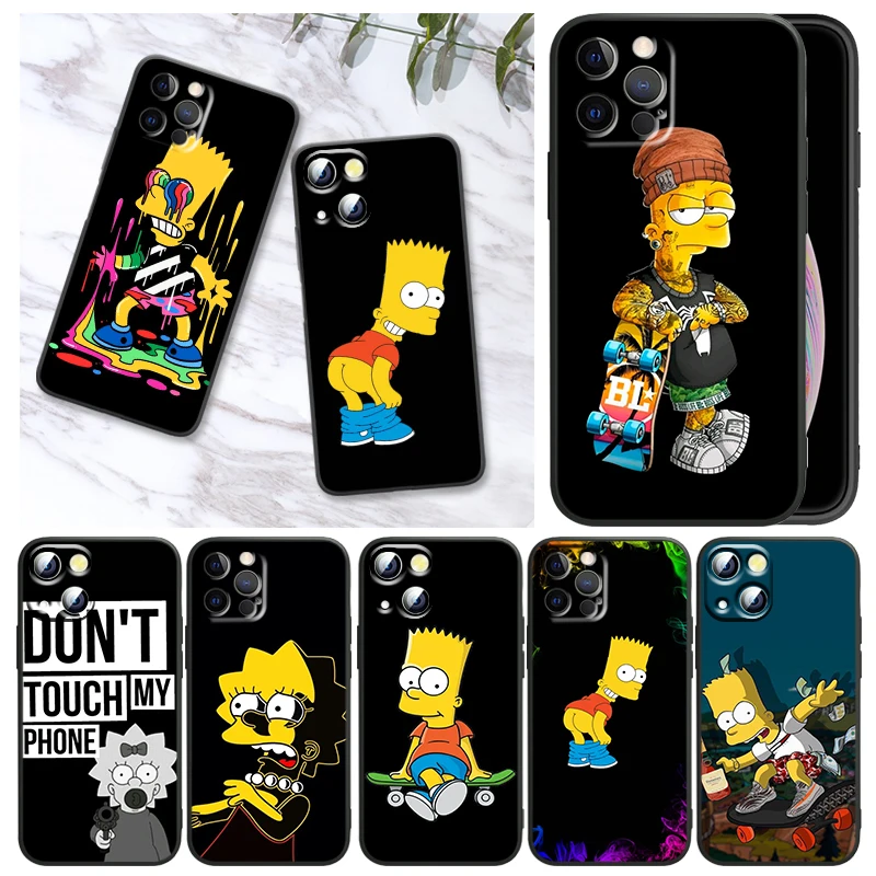 

Anime The Simpsons For Apple iPhone 13 12 Mini 11 XS Pro Max X XR 8 7 6 Plus SE 2020 5 Black Phone Case Funda Capa