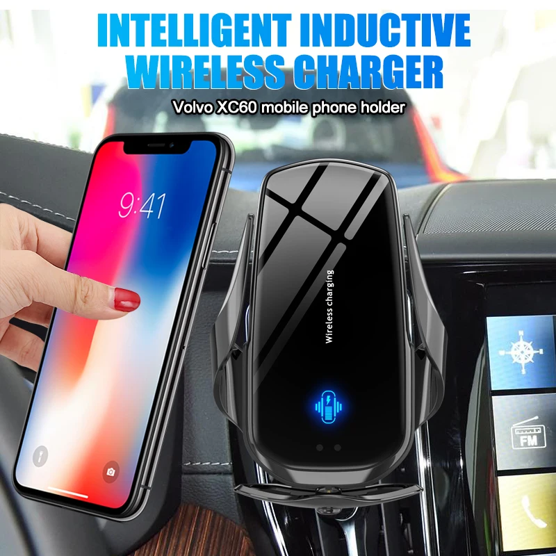 

Car Phone Holder Air Vent Mount Clip Clamp Mobile Phone Holder for Volvo XC60 Accessories 2018 2019 2020 Wireless Charging