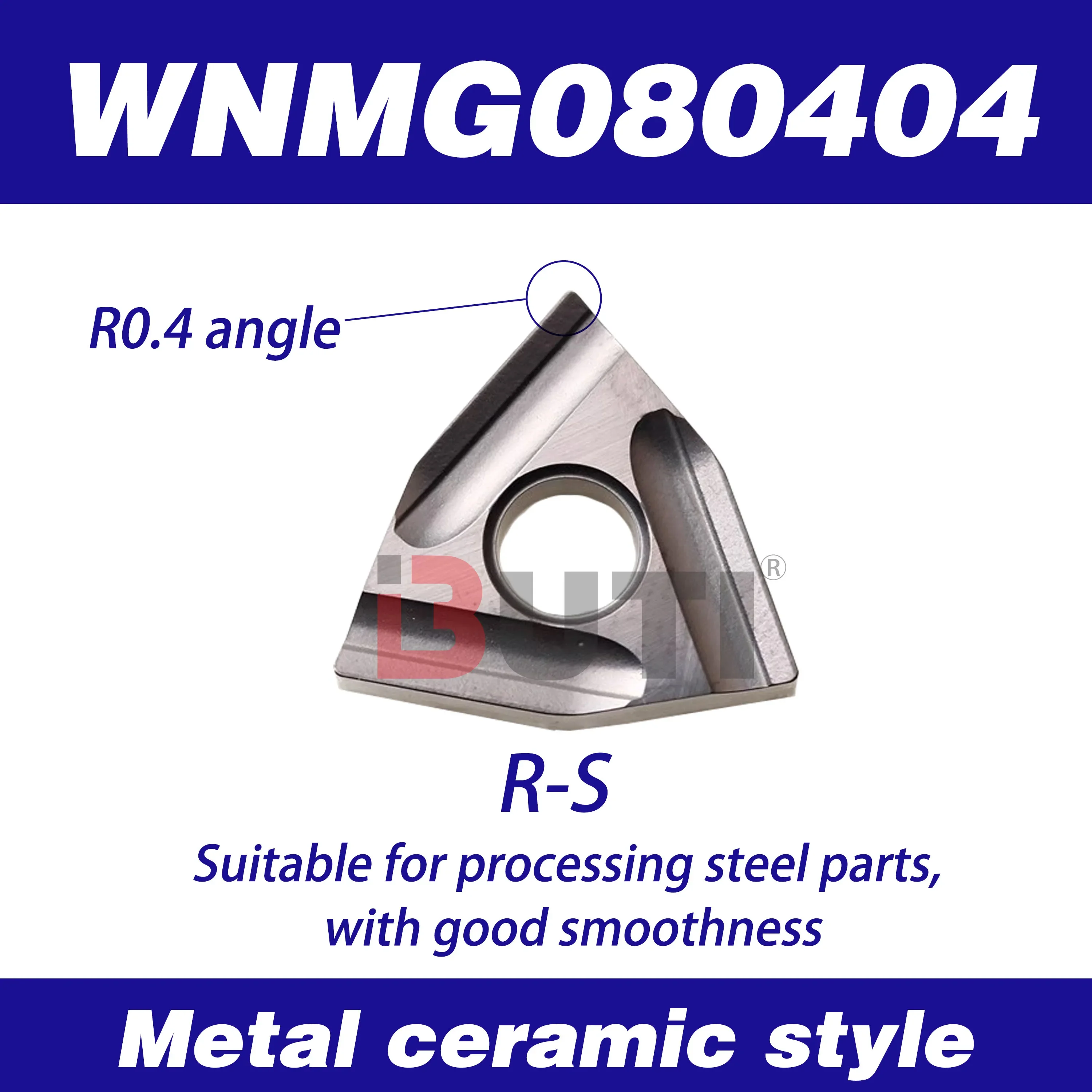 Канавка WNMG080404R-S MT/TS/HQ/MA/MS Формованные внешние круглые керамические режущие частицы с ЧПУ Керамические режущие инструменты с лезвием в форме персика