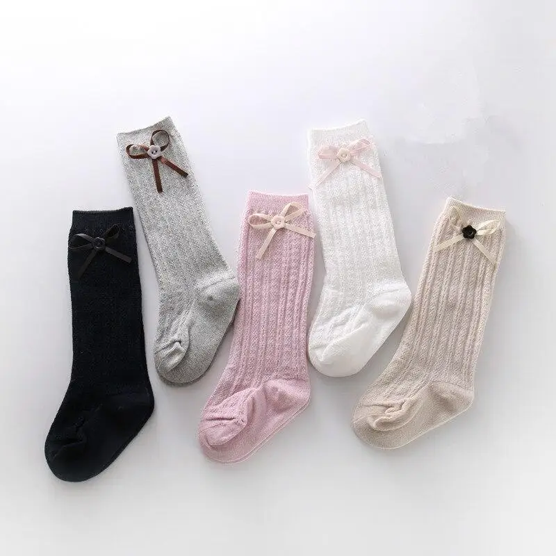 

Sweet Cotton Girls Princess Knee High Socks Cute Bowknot Baby Toddler Socks Autumn Winter Leg Warmers For 3-6 Years Old