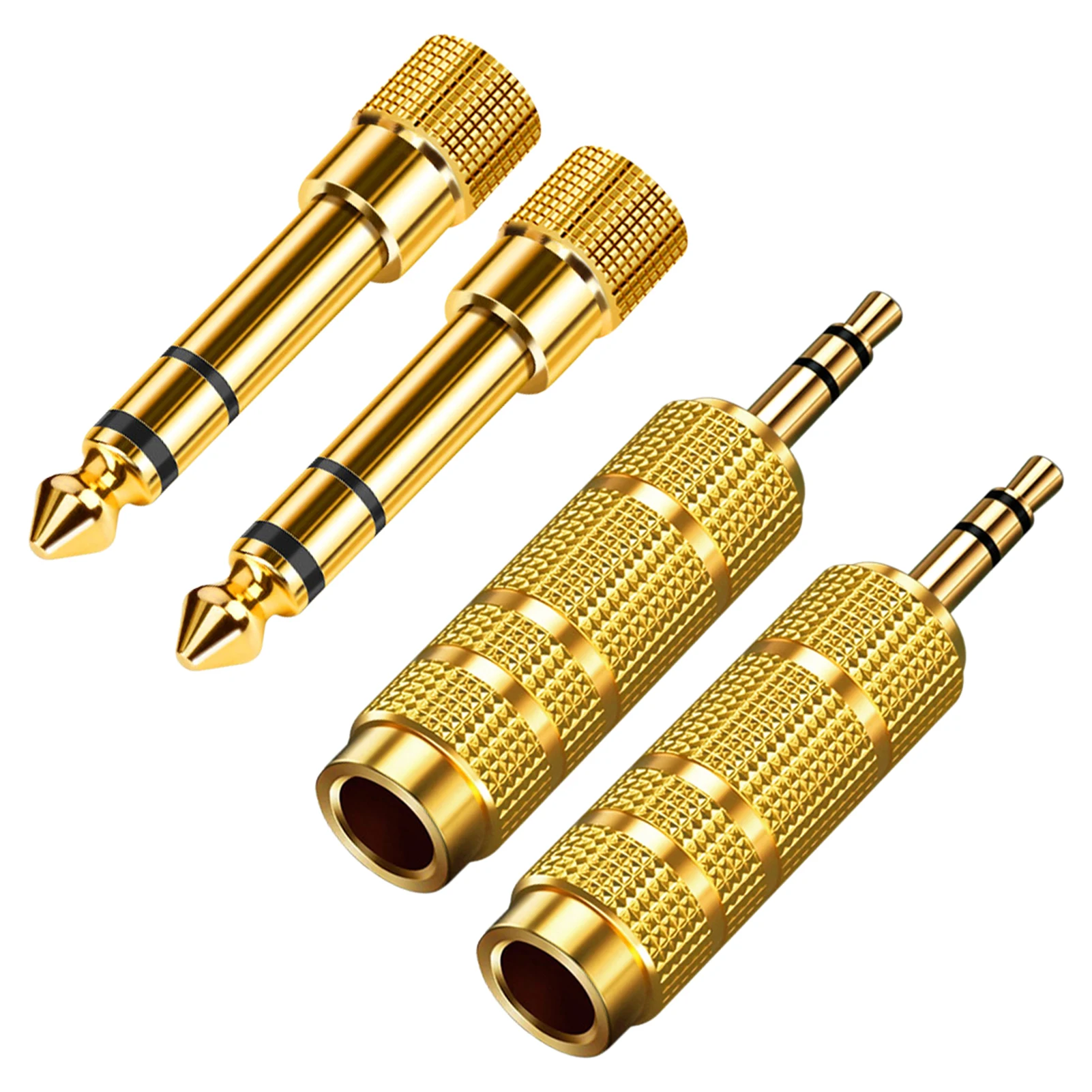 

4pcs Jack Microphone Connector Gold Plated Stereo Computer 6.5mm Male To 3.5mm Female Accessories Headphone Adapter Amplifier