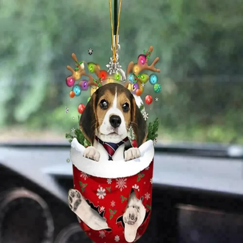 

Подвесные Украшения для автомобиля с надписью "Merry Christmas Dog"