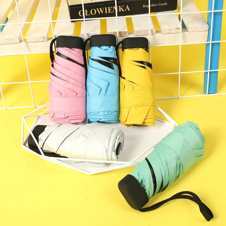 

Umbrella Sun Rain Women Flat Lightweight Umbrella Parasol Folding Sun Umbrella Mini Umbrella Small Size Easily Store Parasol