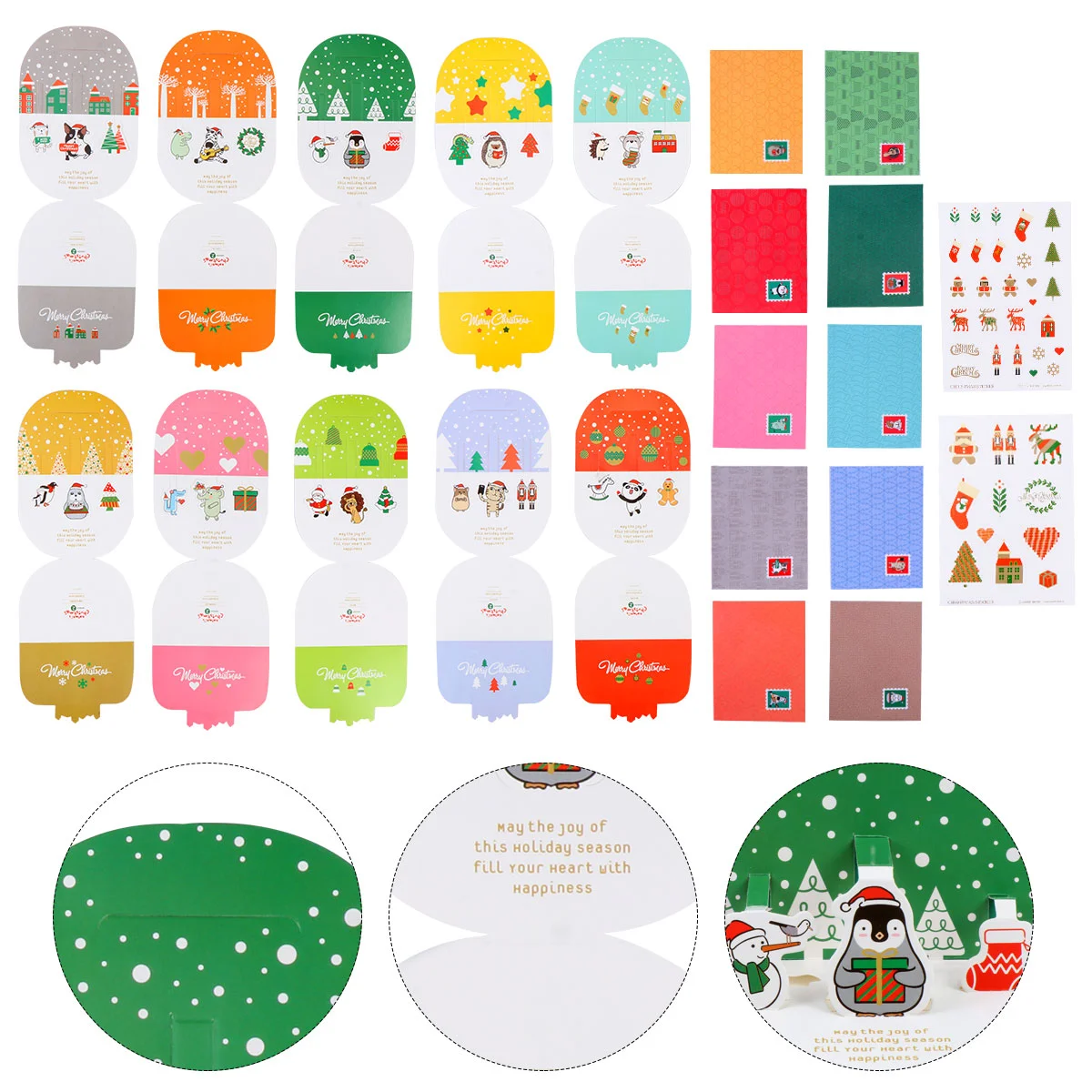 

Greeting Christmas Xmas3D Adorable Snowman Tree Lovely Stickers Favor Envelopesparty Holiday Envelopepostcards