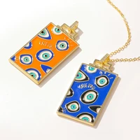 new european and american jewelry copper enamel eye pendant personality hip hop necklace nightclub party accessories