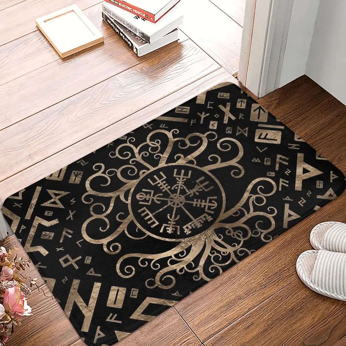 

Viking Valhalla Bedroom Mat Vegvisir Tree Of Life Yggdrasil And Runes Rug Home Doormat Living Room Carpet Entrance Door