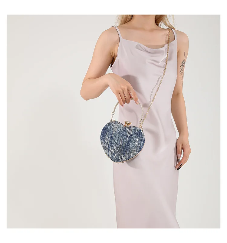 Последние популярные сумки в форме сердца роскошные с бриллиантами кошельки