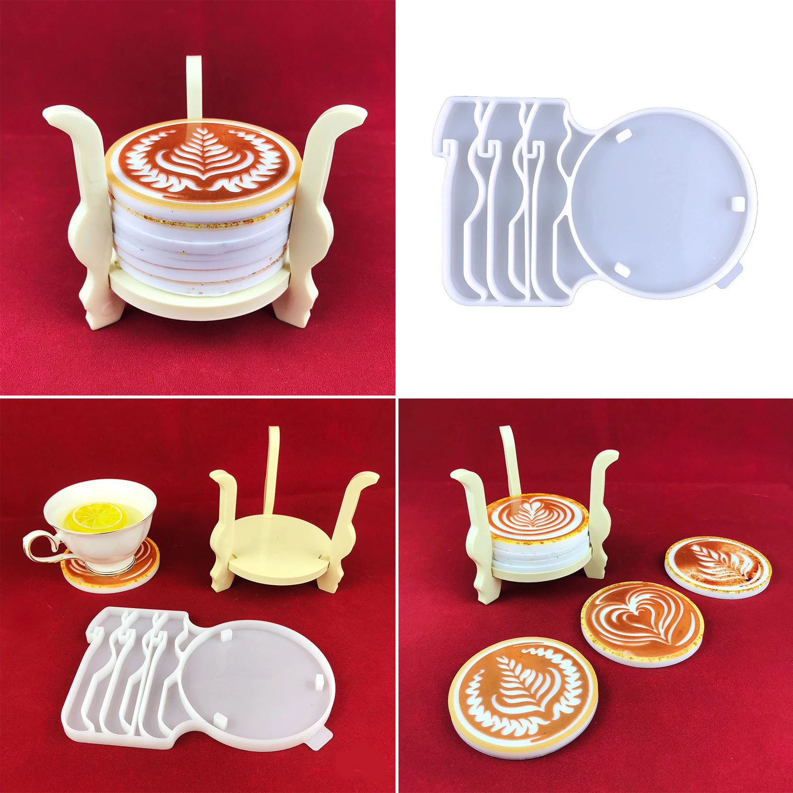 

Coaster Bracket Epoxy Resin Mold Coaster Mold DIY Crystal Triangle Coaster Bracket Silicone Mold