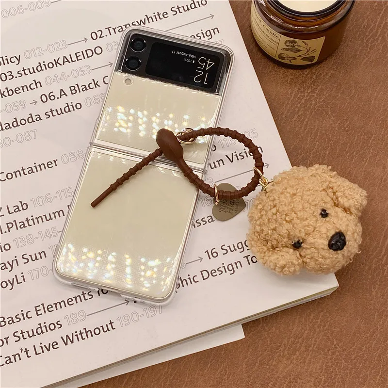 Роскошный Ультратонкий чехол с 3D рисунком собаки кольцом для Samsung Galaxy Z Flip 3