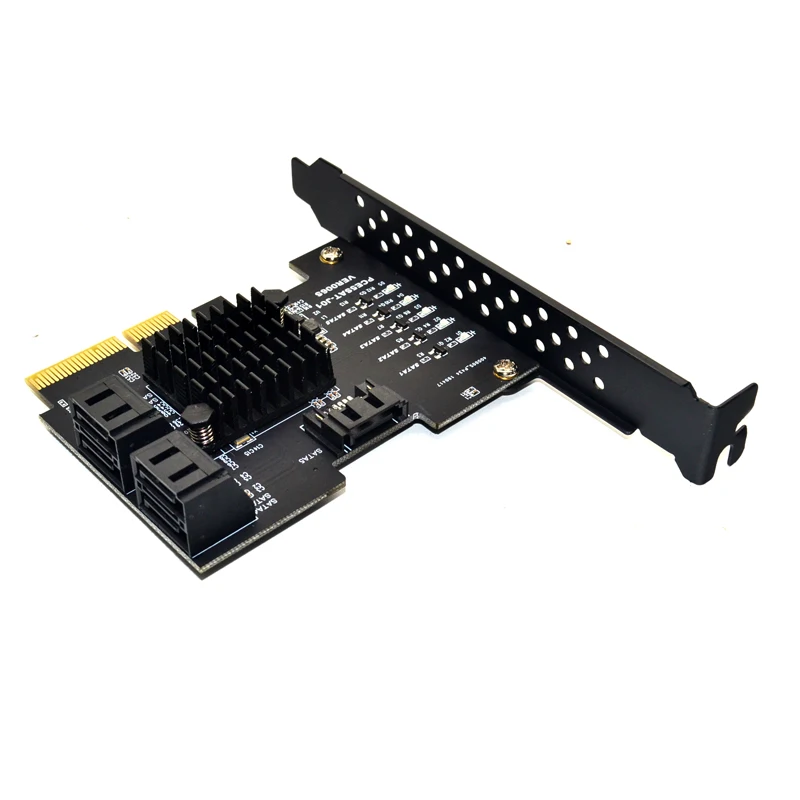 

JMS585 chip 5 ports SATA 3.0 to PCIe expansion Card 4X Gen 3 PCI express SATA Adapter SATA 3 Converter with Heat Sink for HDD