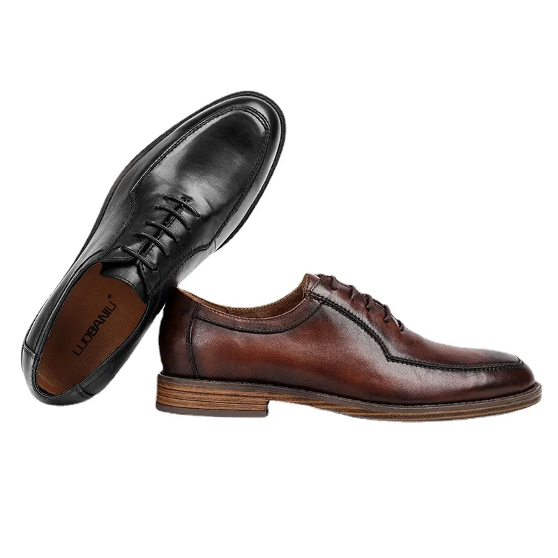 

Business Formal Leather Shoes Men 2022 Autumn Men Shoes Low-top Solid Wedding Shoes Color Fashion Oxford Pointed Office Shoes